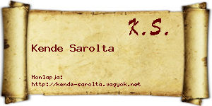 Kende Sarolta névjegykártya