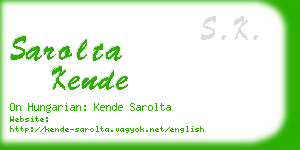 sarolta kende business card